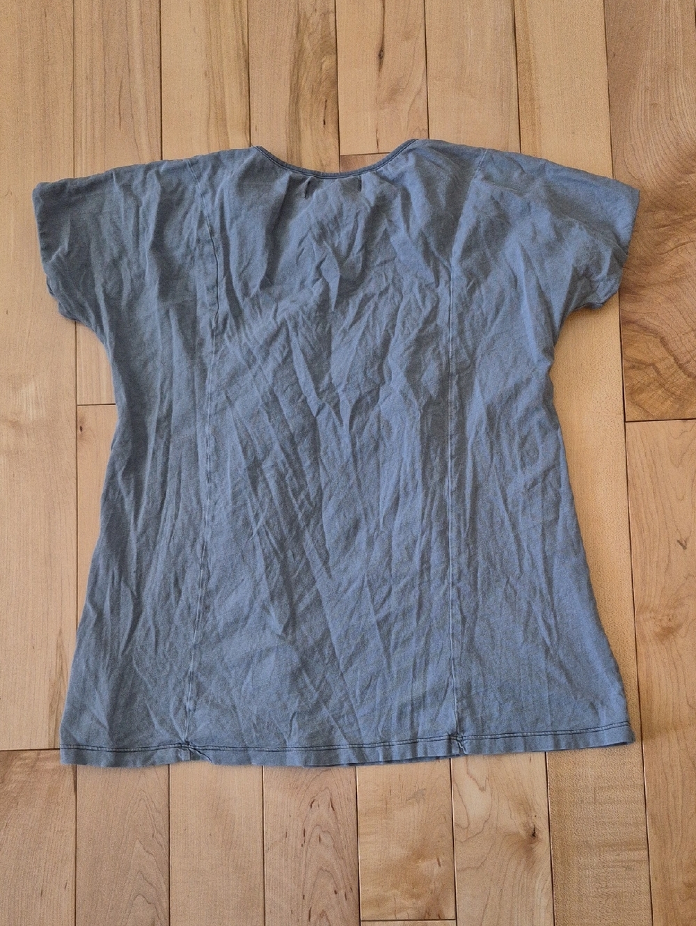 Girls Size 13/14 Zara Girls Smocked Scoop Neck Tee in Slate Gray - Picture 3 of 3